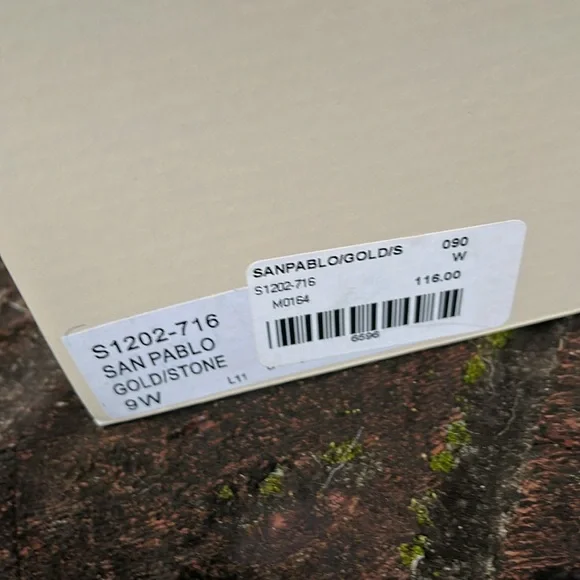 San Pablo gold/stone wedges size 9W - Picture 8 of 8